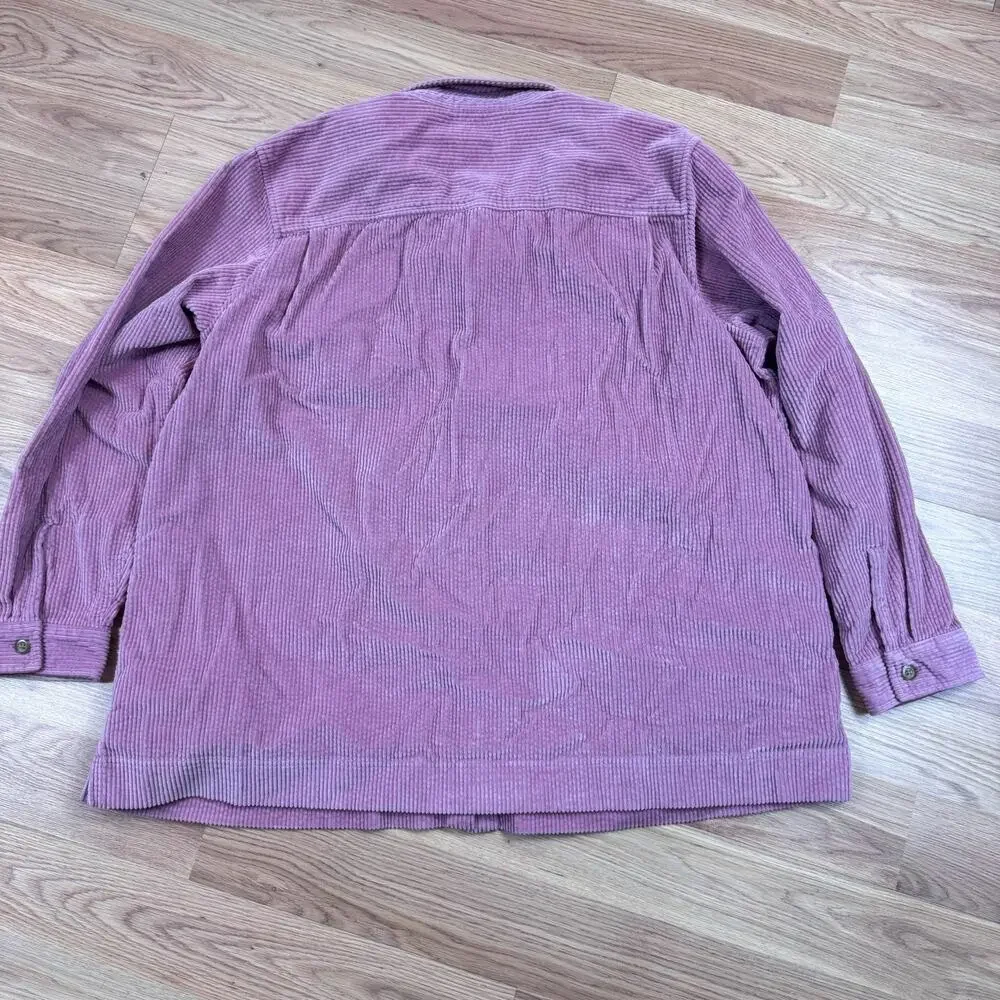 L.L. Bean Women’s Corduroy Button Down Work Shirt 3X Pink Utility Sweater Fall